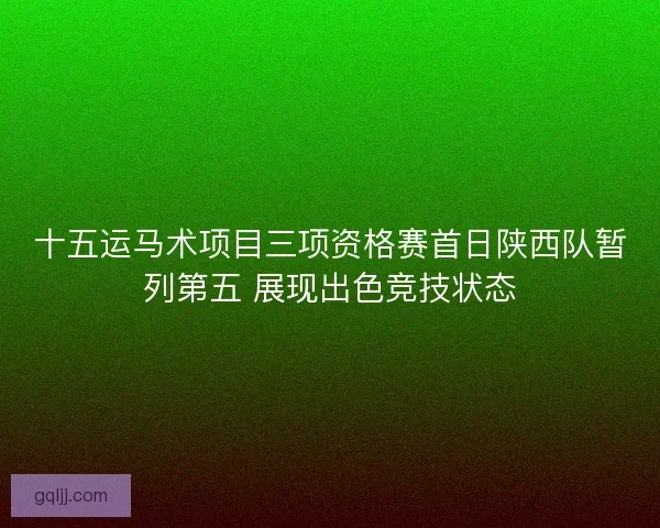 十五运马术项目三项资格赛首日陕西队暂列第五 展现出色竞技状态